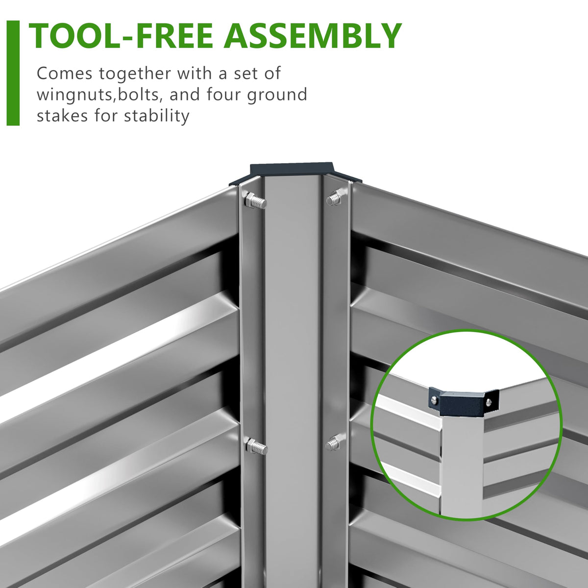 Easllre 2PCS 7x3x1ft Galvanized Raised Garden Bed,Outdoor Planter Box Metal Patio Kit Planting Bed for Vegetables Flowers Herb,Silver