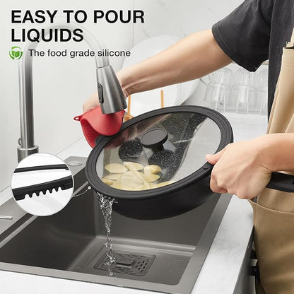 PekGema Nonstick Deep Frying Pan Skillet, Ceramic 12 Inch/4.5 Quart Saute Pan With Lid, Induction Pan, Healthy Non Toxic Cooking Pan With Helper Handle, PFOA PTFE FREE, Black