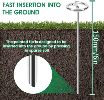 120pcs Landscape Fabric Pins, Bold 8 Gauge Weed Barrier Garden Staples Stakes Galvanized Steel, Landscape Fabric Staples Tent Stakes Yard Stakes (120 X 6in)