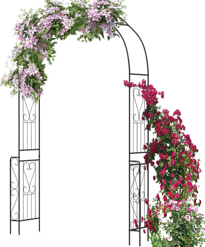 Giantex Garden Arch Trellis - 7.9 ft Metal Arbor Pergola for Climbing Plants Rose Clematis Vines, Wedding Archway Arbour for Party Ceremony Backdrop Stand Outdoor Garden Yard Lawn Decoration