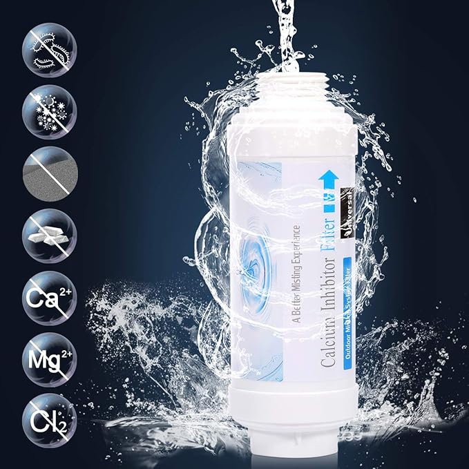 CozyCabin Mist Calcium Inhibitor Filter Outdoor Misting System Filter, Prevent Nozzles Clogging for Garden Patio Mister