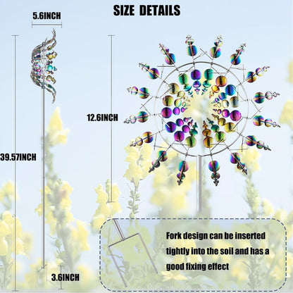 Magical Metal Windmill, Wind Spinners for Yard Garden, Outdoor Spinners, Windmill for Yard, Wind Sculptures & Spinners for Yard Garden Patio Decoration (1PCS Colorful)