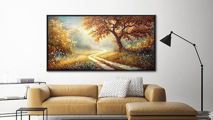 YDYSUNE Landscape Canvas Poster Wall Art Vintage Countryside Field Path Scenery Picture Print Wall Decor Retro Painting Artwork for Modern Home Bedroom Office 29x58inch