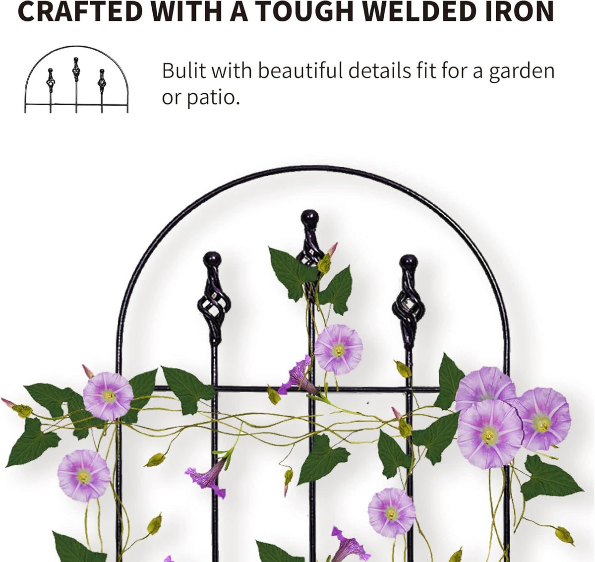 48" H x16 W Trellis,Black Garden Metal Vine Sturdy Trellises for Outdoor Climbing Plants Support Structures B (121cm) 2Pack