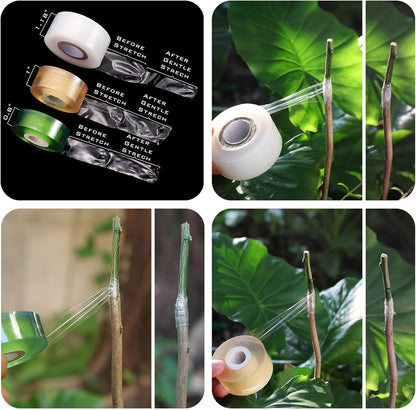 NAYE Grafting Gardening Knife,2-5/8" Curved Straight Blades Garden Knife for Budding Pruning,with Grafting Tape Plant Labels/Tree Tags