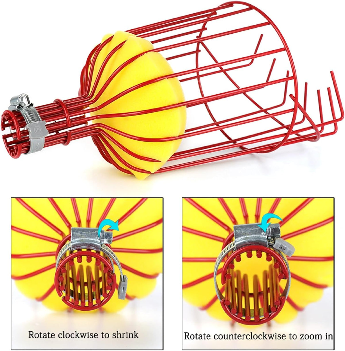 Fruit Picker Harvester Basket, Adjustable Fruit Picker Tool with Cushion to Prevent Bruising, Professional Gardening Fruit Picker Tool for Picking Apple Pear Peach Orange (Pole Not Included) (2PCS)