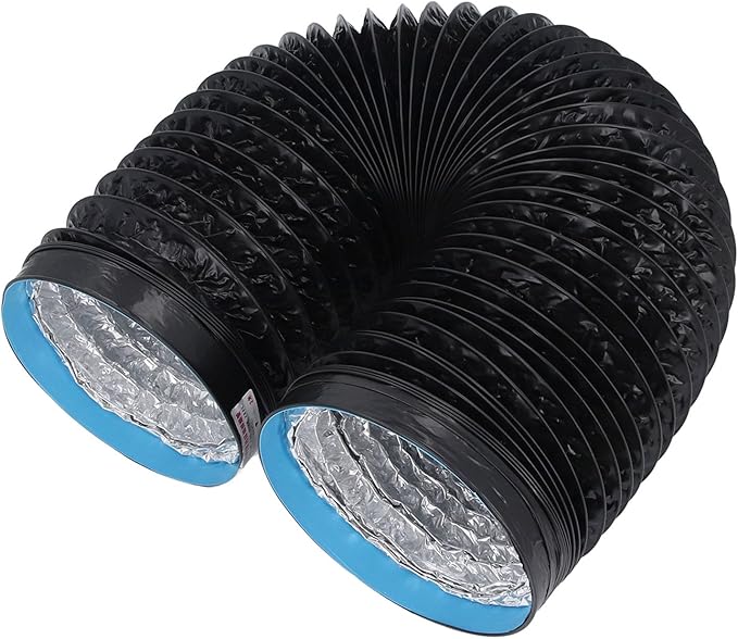 7in Dryer Vent Exhaust Duct Hose - 6.56ft Flexible Insulated Air Ducting for HVAC, Kitchens, Greenhouses & More - Heavy Duty Aluminum Foil with Steel Wire for Optimal Airflow