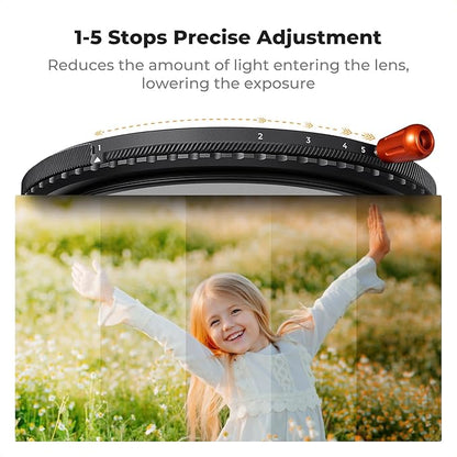 K&F CONCEPT 82mm Black Diffusion Mist Effect 1/4 & Variable ND2-32(1-5 Stops) & Circular Polarizing Filter CPL-in 1 HD Lens Filter with 28 Multi-Coated for Camera Lenses (Nano-X Series)