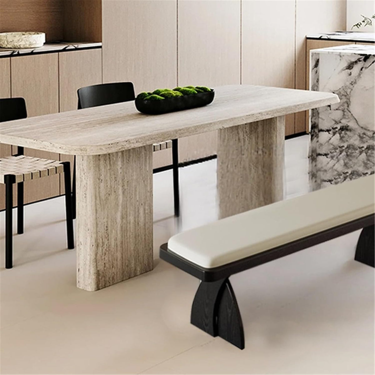 Modern Retro Wooden Long Bench at The Foot of The Bed in The Bedroom Dressing Room or Home for Changing Shoes Entryway(Large)