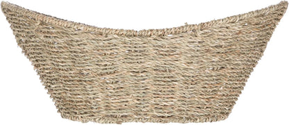 Oval Natural Seagrass Storage Basket with Cut-Out Handles