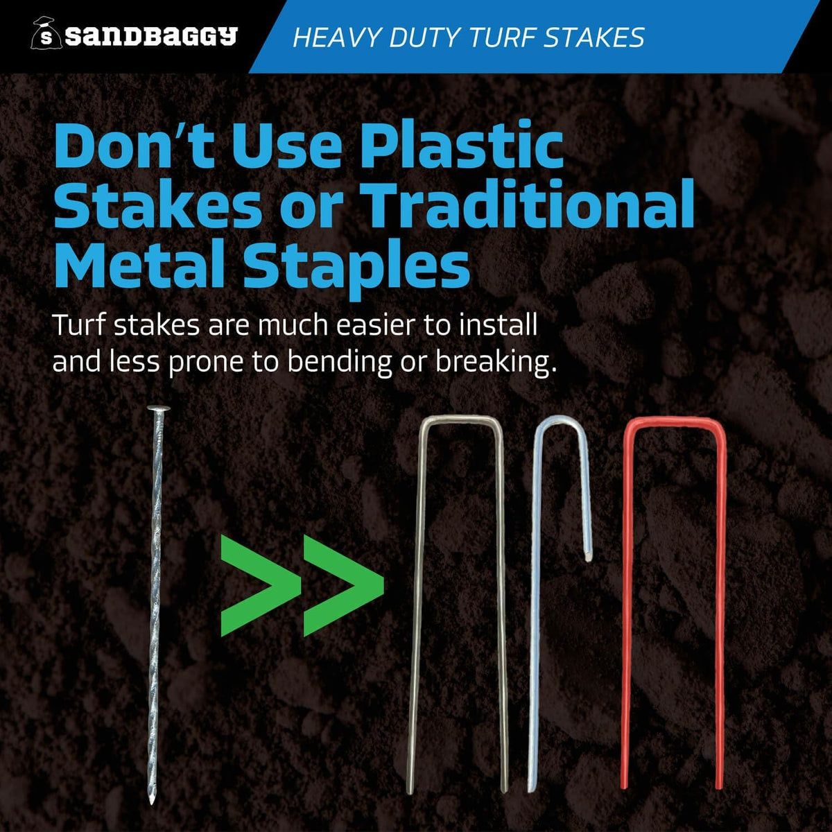 Sandbaggy 12" Heavy Duty Galvanized Artificial Turf Stakes - Spiral Landscape Nails - Ground Spikes/Pins, Synthetic Grass, Lawn, Edging, Weed Barrier Fabric (12 inch - Ultra Heavy Duty, 100, Count)