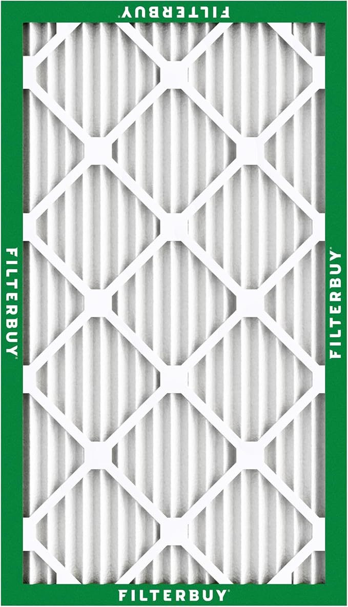 Filterbuy 17x25x1 Air Filter MERV 8 Essential Dust & Allergy Defense (2-Pack), Electrostatic Pleated HVAC AC Furnace Filters Replacement, Made in USA (Actual Size: 16.50 x 24.50 x 0.75)
