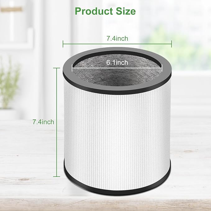 2 Pack Upgraded TP01 TP02 Replacement Filter Compatible with Dyson Pure Cool Link TP01, TP02, TP03, BP01, AM11 Tower, 360° True Filter, Compare to Part # 968126-03，Black