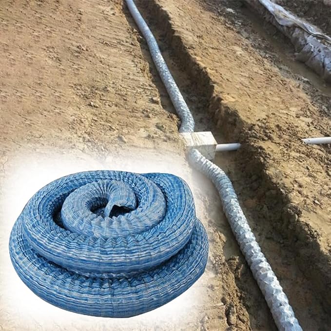 5cm/2in Diameter French Drain Pipe Perforated Drainage Pipes, Soft Infiltration Tubular Underground Drainage Systems for Outside Driveway/Sidewalk, Steel Wire Reinforced Permeable Tube(1700cm)