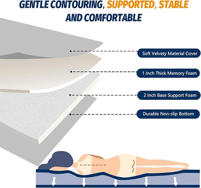 CYMULA CertiPUR-US Memory Foam Camping Mattress Pad, Portable Foam Sleeping Pad for Camping, Roll up Sleeping Mat for Adults Guest Floor Bed for Sleepover, Car, Tent SUV Cot Mattress