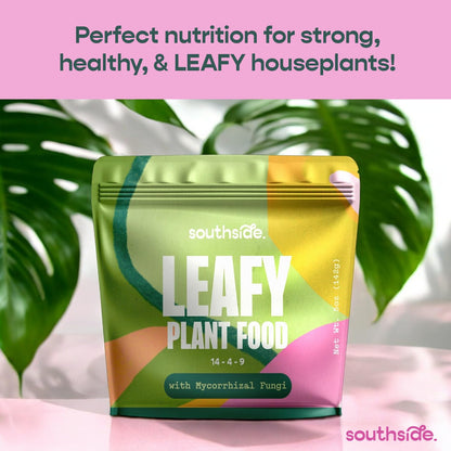 Leafy Plant Food with Mycorrhizal Fungi - Use Year-Round - Makes 200 Liters Gentle Houseplant Fertilizer for Indoor Potted Plants