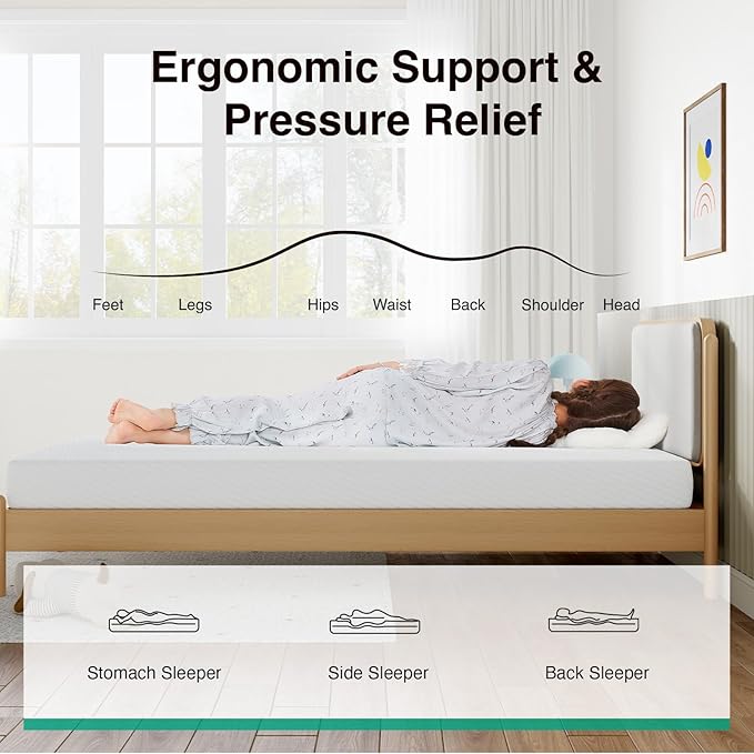 Novilla Twin Mattress 6 Inch, Twin Size Memory Foam Mattress for Kids with Breathable Comfort & High-Density Support Foam for Cool Touch & Enhanced Support Mattresses in a Box