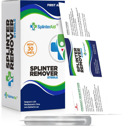 Painless Splinter Removal Kit (30-Pack) | Pull Out Splinters Fast & Easy | Compact First Aid for Home, Travel & Camping | Great for Hiking, Woodworking & Outdoors | No Tweezers Needed