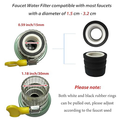 3 Pack Faucet Mount Filters,Faucet Water Filter for Kitchen,Activated Carbon Faucet Water Purifier Tap Filtration for Kitchen Bathroom Removes Chlorine Fluoride Heavy Metals Hard Water (Random Color)