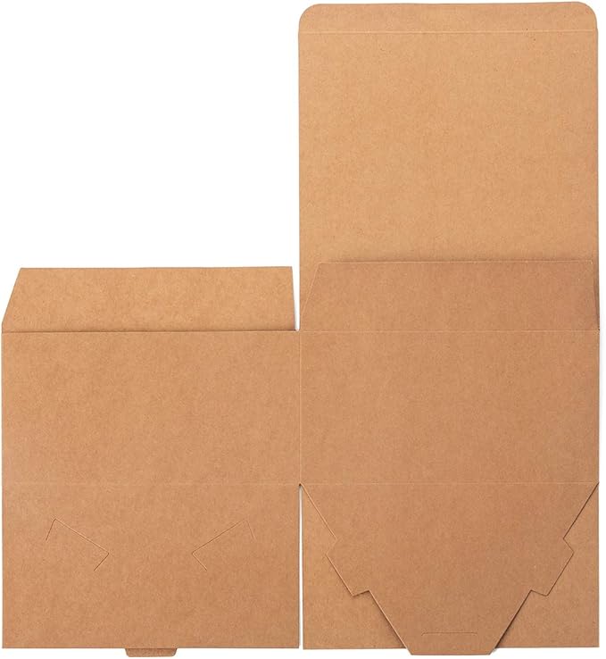 GEFTOL Gift Box 10 Pack 8 x 8 x 4 inches Fold Box Paper Gift Box Bridesmaids Proposal Box for Bridal Birthday Party Christmas（Brown）