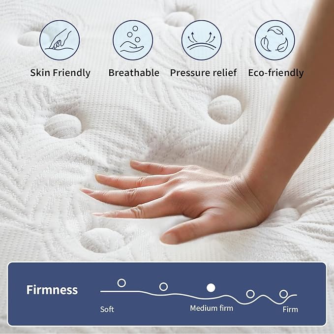 California King Mattress 14 Inch,Memory Foam Mattress with Pocket Spring, Soft & Comfortable Medium Plush, Motion Isolation, CertiPUR-US Certified (84"*72"*14")