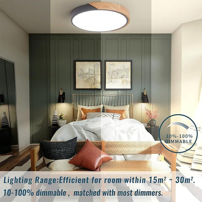 LED Flush Mount Ceiling Light Fixture 16 inch,36W Kitchen Light Fixtures Ceiling Mount 5CCT, Dimmable Close to Ceiling Light for Bedroom, Bathroom, Living Room