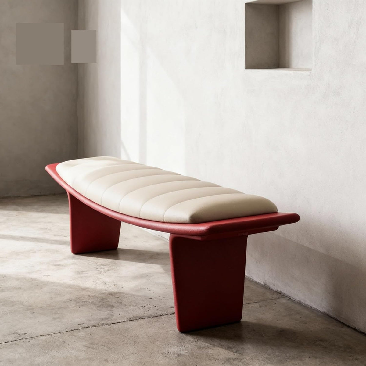 Modern Living Room Shoe Changing Stool Bedroom Leather Bed end Entryway(Large)