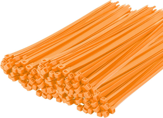 14 Inch Zip Ties Orange 1000 PCS, 40 Lbs- Heavy Duty Tensile Strength, Nylon PA66 UV Resistant Cable Ties for Indoor and Outdoor Use - Ideal for object bundling and fastening