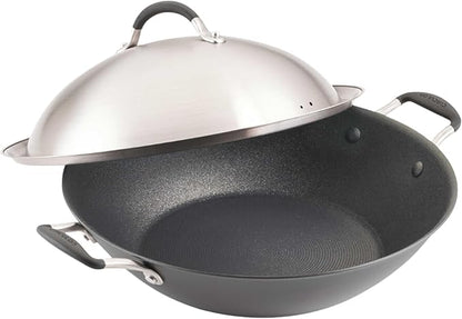 Circulon A1 Series with ScratchDefense Technology Nonstick Induction Wok with Lid, 14 Inch, Graphite
