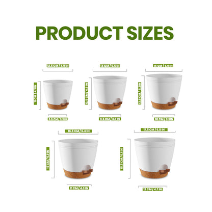 Utopia Home Self Watering Pots for Indoor Plants 6.8"/6.4"/5.9"/5.5"/4.9", Planters for Indoor Plants, Multi-Size Flowerpot, Set of 10 Plant Pots with Drainage & Reservoir (White)