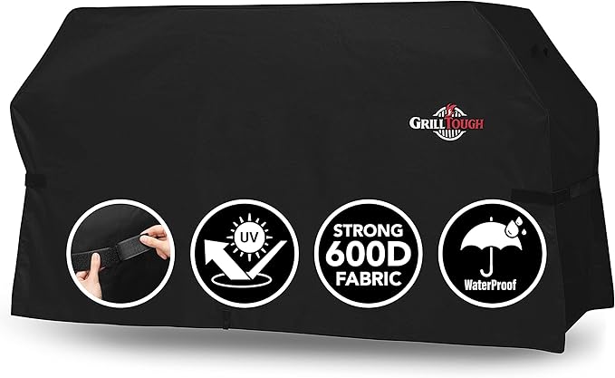 Heavy Duty Griddle Cover for Outdoor Griddle, Fits 28 Inch Griddle – Waterproof, Weather Resistant, UV & Fade Resistant with Adjustable Straps – Flat Grill Cover, Black