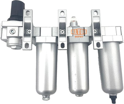 1/2" NPT HEAVY DUTY Industrial Grade 4 Stages Filter Coalescing Desiccant Dryer Regulator System For Compressed Air Lines, Metal Bowls, Great For Paint Spray And Plasma Cutter (AUTO DRAIN)