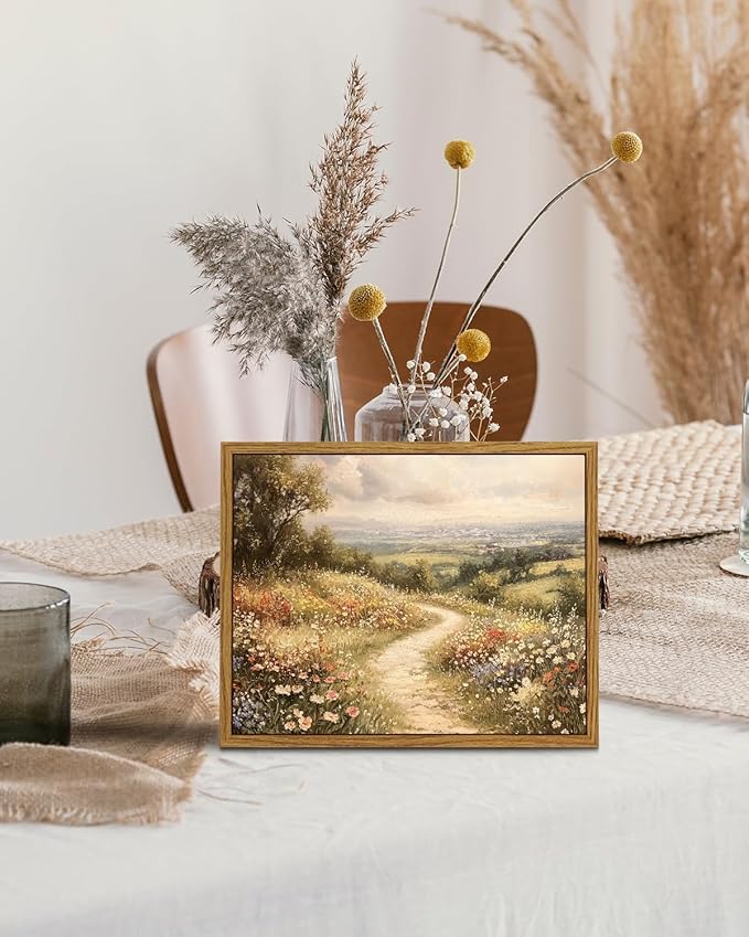 InSimSea Framed Wall Art for Living Room Flower Canvas Art Wall Decor Bedroom Floral Artwork Oil Paintings Picture Prints Rustic Gallery Boho Vintage Botanical Farmhouse Retro Farmhouse Office 8x10In