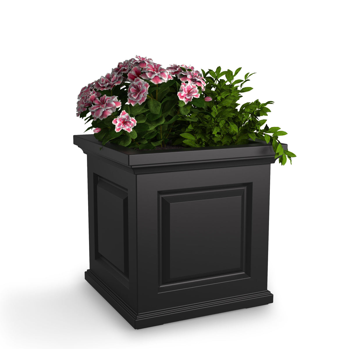 Mayne Nantucket 20in Self-Watering Square Planter, Black