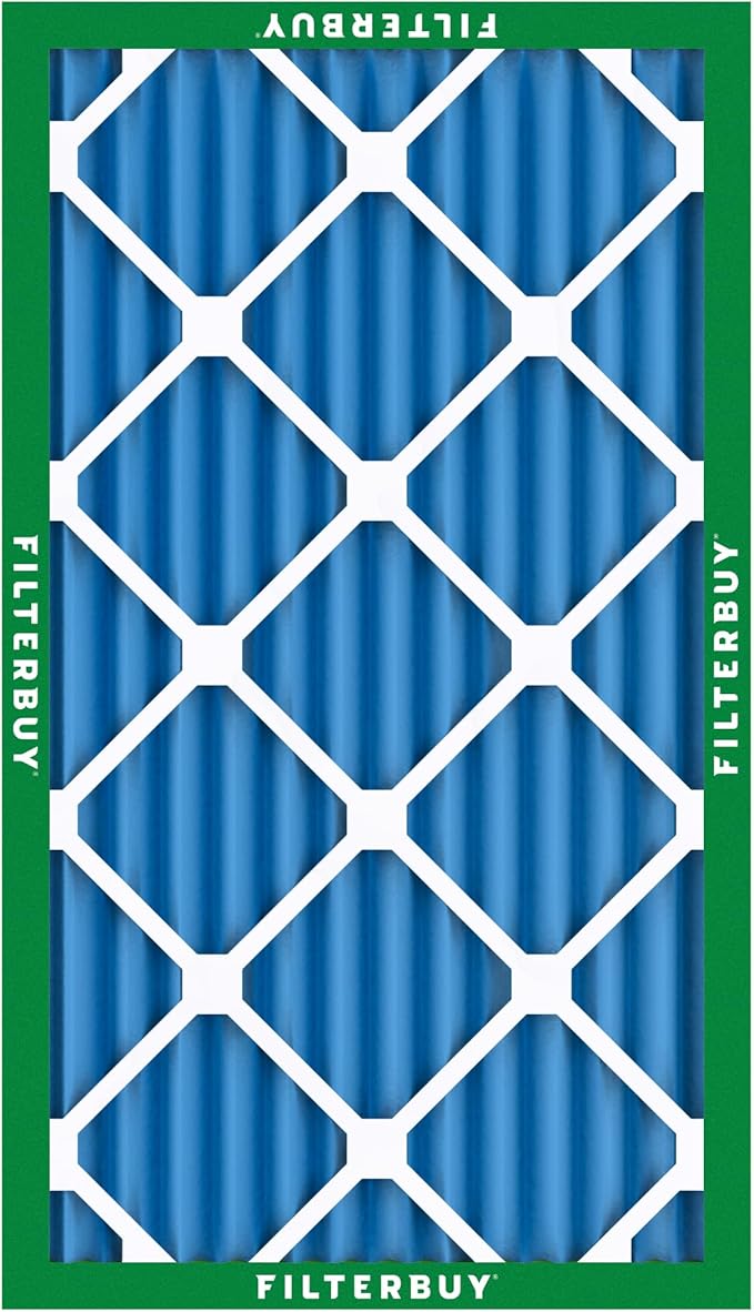 Filterbuy 16x30x2 Air Filter MERV 13 Optimal Smoke & Allergy Defense (3-Pack), Electrostatic Pleated HVAC AC Furnace Filters Replacement, Made in USA (Actual Size: 15.69 x 29.69 x 1.75)