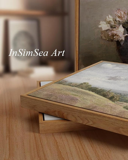 InSimSea Framed Wall Art for Living Room Classical Landscape Canvas Wall Decor Rustic Countryside Scenery Artworks Print Bathroom Pictures Wall Decorations Large Farmhouse Wall Art Home Decor 24x36in