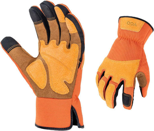 Vgo... 1-Pair Gardening Gloves Men, Safety Work Gloves, Puncture-proof, Thornproof, Touchscreen (SL7475)