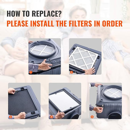 Happybuy 5-Pack Protective Pre Filters, 15.75" x 15.75" Air Filter Replacement, High-Efficiency Stage 1 Filters for BlueDri & Happybuy Scrubbers, Air Purifiers, Water Damage Restoration Equipment