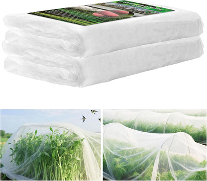 FOTMISHU Garden Netting 10x20FT 2 Packs Ultra Fine Mesh Netting Bird Barrier Protection Vegetable Fruit Tree Bushes Plant Cover for Raised Bed