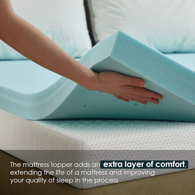 FDW 5 inch King Mattress Gel Memory Foam Mattress for Cool Sleep,Medium Firm with 3 Inch Gel Memory Foam Topper Set/,Pressure Relief,CertiPUR-US Certified (King)