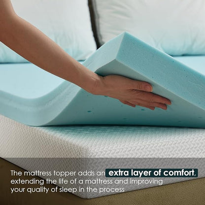 FDW 5 inch Full Mattress Gel Memory Foam Mattress for Cool Sleep + 3 Inch Gel Memory Foam Topper Set,CertiPUR-US Certified (Full)