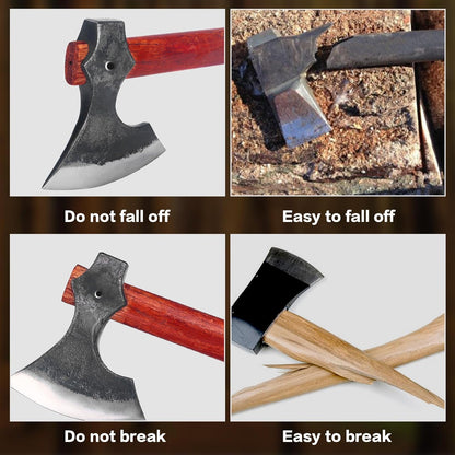 16" Throwing Axe Set with Beech Wood Handle, Professional Throwing Hatchet Set of Two, Viking Style Throwing Tomahawks with Steel Wedge for Adults' Competition and Outdoor Recreation, Red