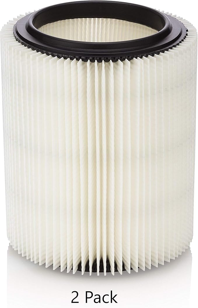 Replacement Filter for Craftsman and Ridgid Shop Vacs Part #s 9-17816, 9-17912 & Part #s VF4000, VF5000, 2 Pack, Deluxe Fine Particle Filter