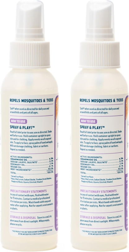 Wondercide - Mosquito, Tick, and Insect Repellent with Natural Essential Oils - DEET-Free Bug Spray and Killer - Safe for Family - Rosemary 2-Pack of 4 oz Bottle