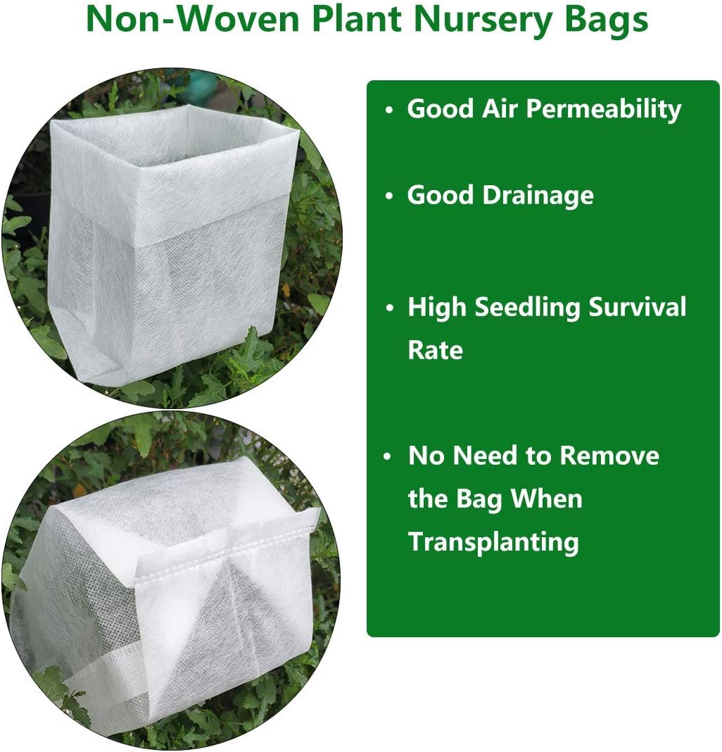 Belit Large Non-Woven Plant Nursery Bags, 25 Pcs Grow Bags Seedling Pots Container for Tree,Vegetable, Flower, Plant Grow (13.2"x15")