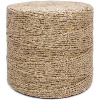 500FT Jute Twine Rope 3mm Natural Thick Garden Twine String Heavy Duty for Gardening Bundling Crafts Arts Gift Wrapping Packing Material Wedding Christmas Decoration Bulk