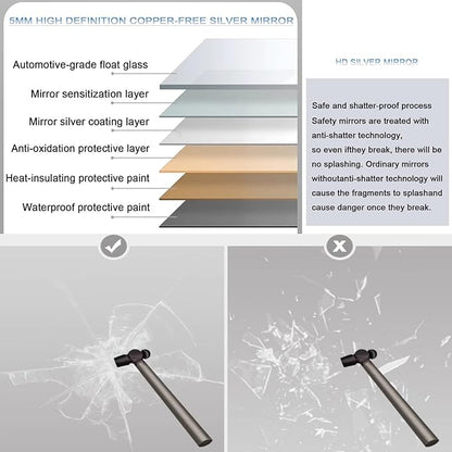Smart Illuminated LED Bathroom Mirror，Bathroom Mirror with LED Lights，Energy-Saving LED Smart Mirrors，LED Mirror for Bathroom，with Demister Pad and Smart Touch Switch(H60*W80cm/H23.6*W31.5IN)