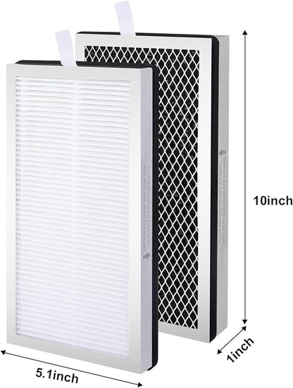 4 Pack Model 15 Replacement Filters Compatible with Air Puri-fier MA Series, H13 True and Activated Carbon, 3 in 1 with Pre-Filter