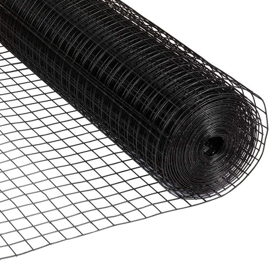 Fencer Wire 16 Gauge Black Vinyl Coated Welded Wire Mesh Size 0.5 inch by 1 inch (2 ft. x 100 ft.)