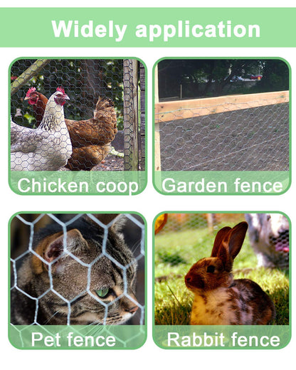 Garden Poultry Chicken Wire Netting - 72 '' × 50 ' Garden Fence Animal Barrier, Chicken Wire for Crafts, 1 inch Mesh Poultry Netting Fence, Pet/Rabbit/Chicken Wire Fencing
